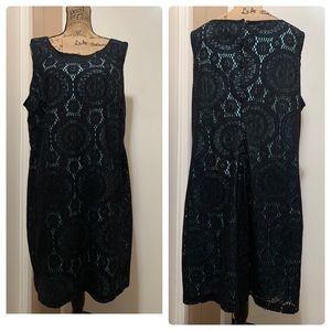 Paper Doll Womens Sheath Dress Black Blue Lace size 20